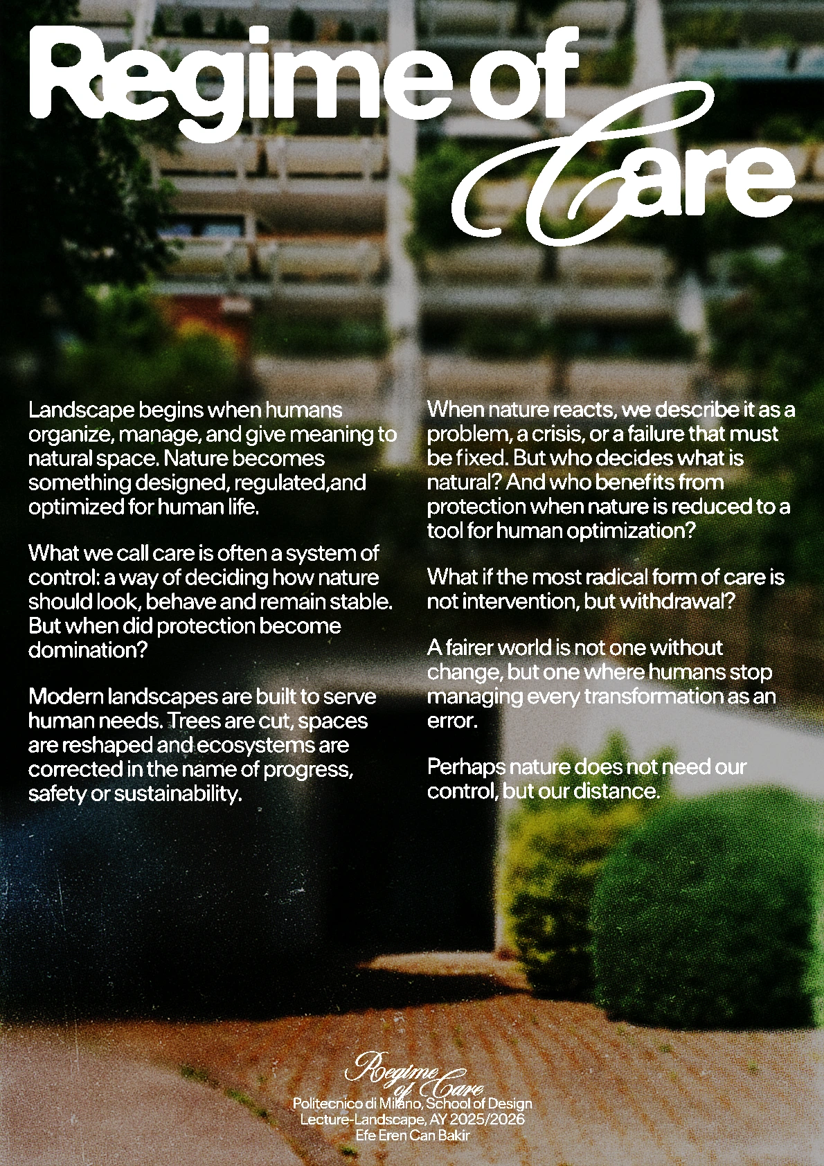 Regime of Care poster